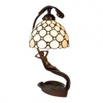 Lampa Tiffany White Bell 28x20x41 cm, Clayre & Eef Lampa Tiffany White Bell 28x20x41 cm, Clayre & Eef